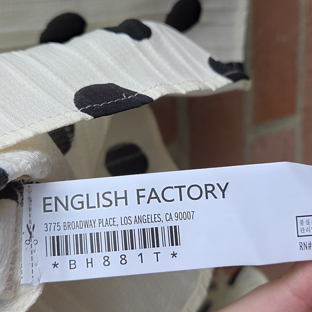 English Factory Polka Dot Smock Neck Blouse And Just Like That Charlotte York - Picture 6 of 7